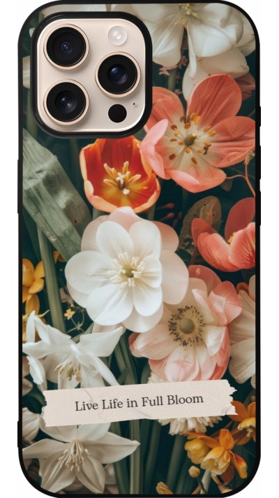 iPhone 16 Pro Max Case Hülle - Silikon schwarz Full Bloom Spring 2026
