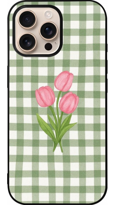 iPhone 16 Pro Max Case Hülle - Silikon schwarz Green vichy tulips Spring 2026