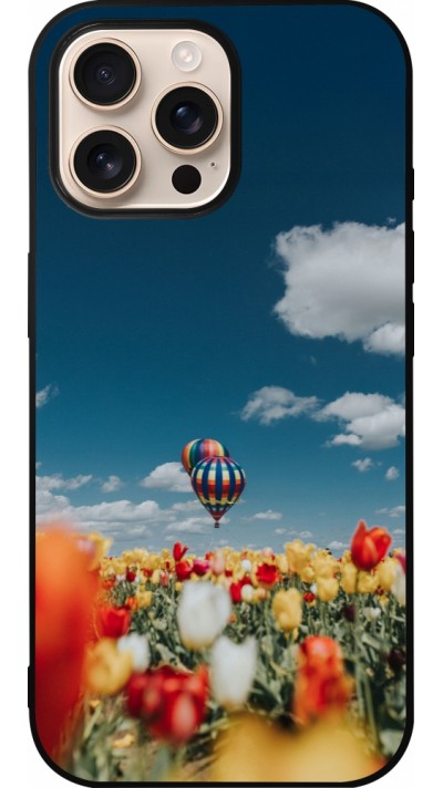 iPhone 16 Pro Max Case Hülle - Silikon schwarz Hot air balloon Spring 2026