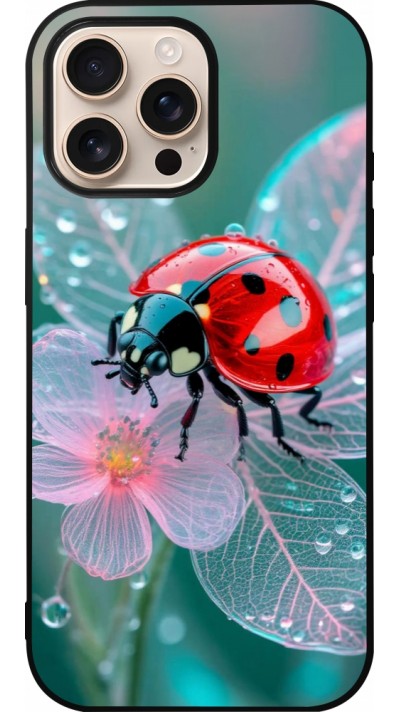 iPhone 16 Pro Max Case Hülle - Silikon schwarz Ladybird in bloom Spring 2026