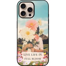 iPhone 16 Pro Max Case Hülle - Silikon schwarz Live life in full moon Spring 2026