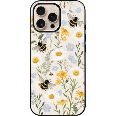 iPhone 16 Pro Max Case Hülle - Silikon schwarz Pattern bees Spring 2026