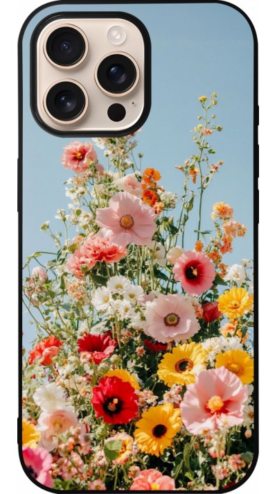 iPhone 16 Pro Max Case Hülle - Silikon schwarz Spring flowers Spring 2026