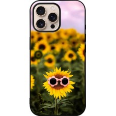 iPhone 16 Pro Max Case Hülle - Silikon schwarz Sunflower with glasses Spring 2026