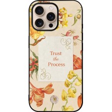 Coque iPhone 16 Pro Max - Silicone rigide noir Trust the process 2026