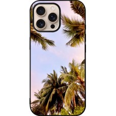 Coque iPhone 16 Pro Max - Silicone rigide noir Summer 2023 palm tree vibe