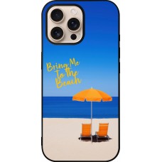 iPhone 16 Pro Max Case Hülle - Silikon schwarz Summer 2025 Bring me to the beach
