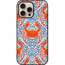 Coque iPhone 16 Pro Max - Silicone rigide noir Crabs and pearls Summer 2026