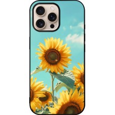 Coque iPhone 16 Pro Max - Silicone rigide noir Sunflowers Summer 2026
