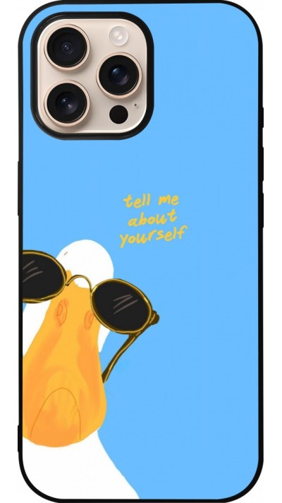 Coque iPhone 16 Pro Max - Silicone rigide noir Tell me about yourself Summer 2026