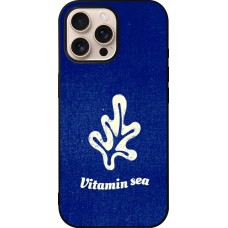 Coque iPhone 16 Pro Max - Silicone rigide noir Vitamin sea Summer 2026