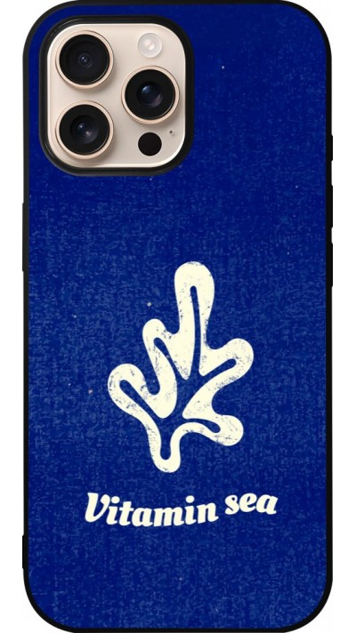 Coque iPhone 16 Pro Max - Silicone rigide noir Vitamin sea Summer 2026