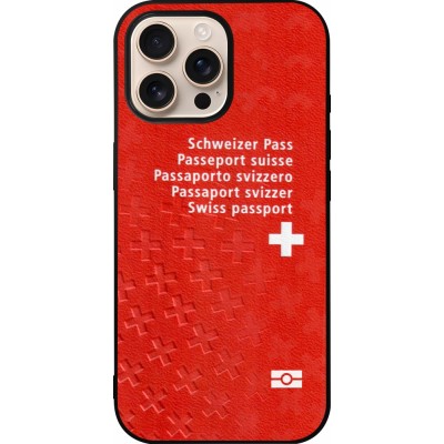 iPhone 16 Pro Max Case Hülle - Silikon schwarz Swiss Passport