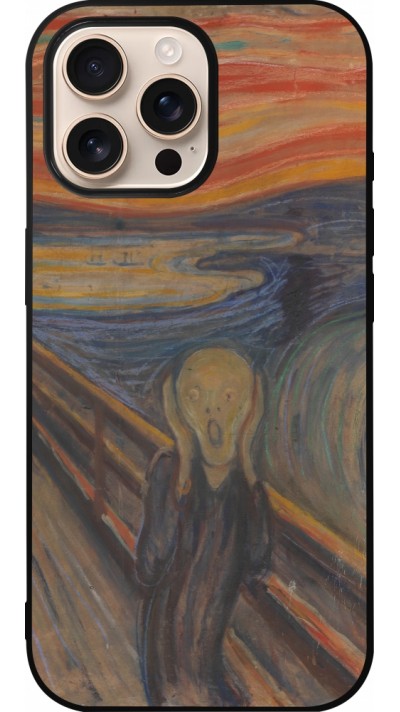 Coque iPhone 16 Pro Max - Silicone rigide noir Tableau art - Le Cri - Edvard Munch
