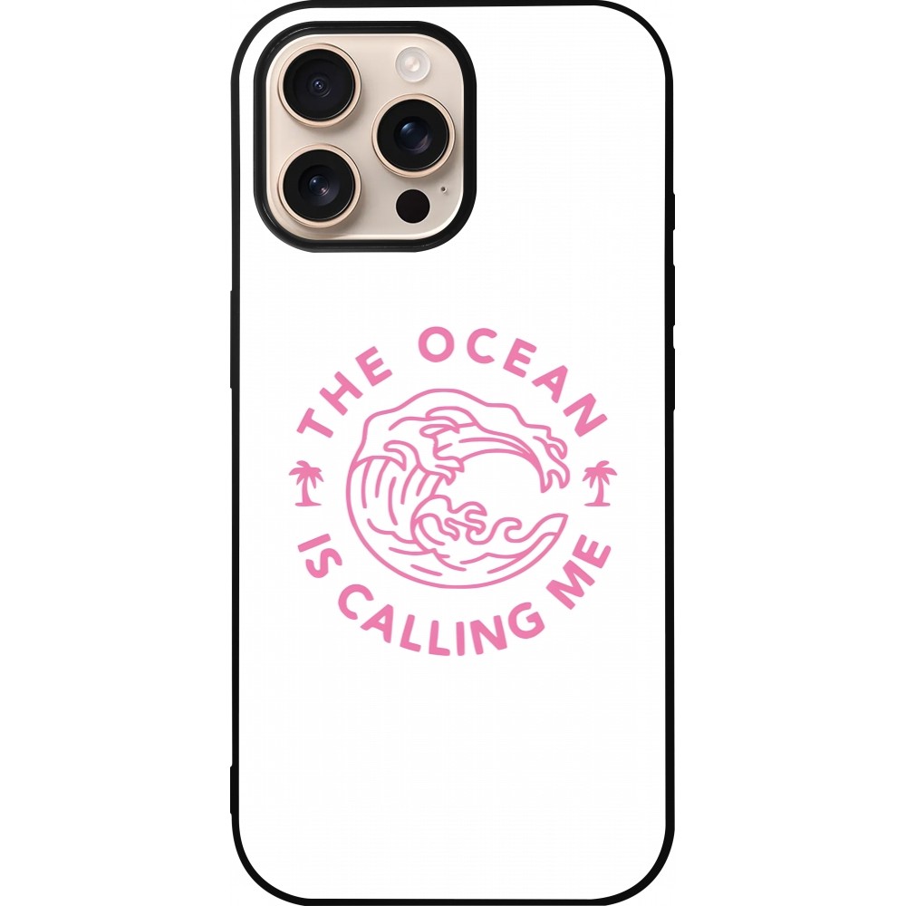 Coque iPhone 16 Pro Max - Silicone rigide noir The Ocean is calling me