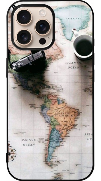 Coque iPhone 16 Pro Max - Silicone rigide noir Travel 01