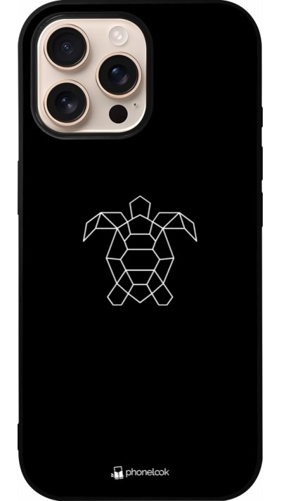 Coque iPhone 16 Pro Max - Silicone rigide noir Turtles lines on black