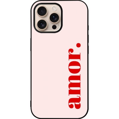iPhone 16 Pro Max Case Hülle - Silikon schwarz Valentine 2024 amor
