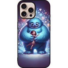 Coque iPhone 16 Pro Max - Silicone rigide noir Valentine 2024 Fluffy Love
