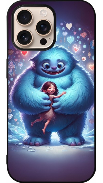 Coque iPhone 16 Pro Max - Silicone rigide noir Valentine 2024 Fluffy Love