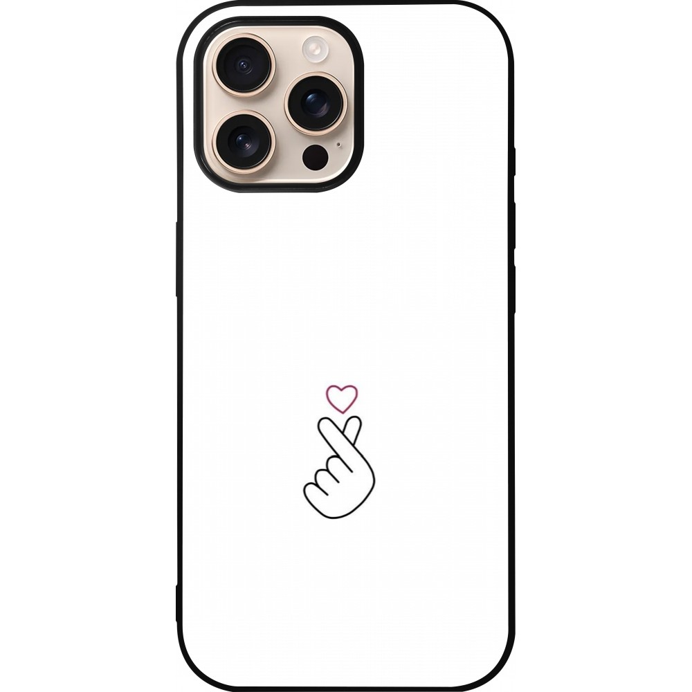 Coque iPhone 16 Pro Max - Silicone rigide noir Valentine 2024 heat by Millennials