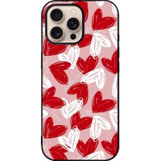 Coque iPhone 16 Pro Max - Silicone rigide noir Valentine 2024 with love heart
