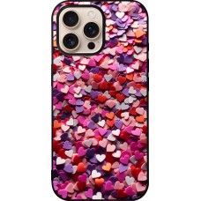 Coque iPhone 16 Pro Max - Silicone rigide noir Valentine 2025 Confetti