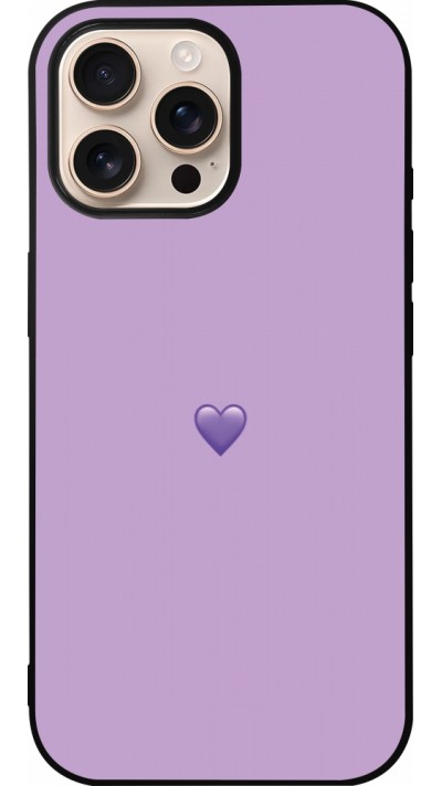 Coque iPhone 16 Pro Max - Silicone rigide noir Valentine 2023 purpule single heart