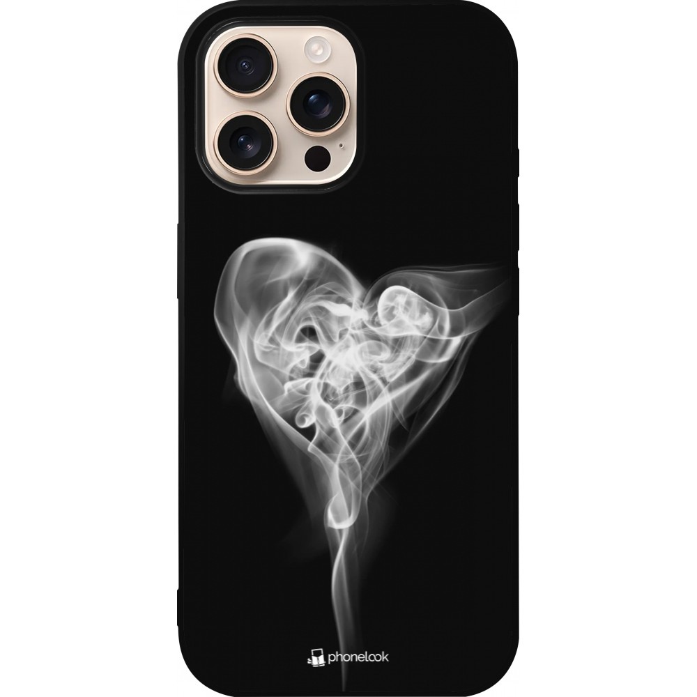 Coque iPhone 16 Pro Max - Silicone rigide noir Valentine 2022 Black Smoke