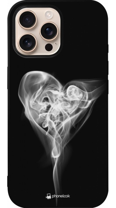 Coque iPhone 16 Pro Max - Silicone rigide noir Valentine 2022 Black Smoke