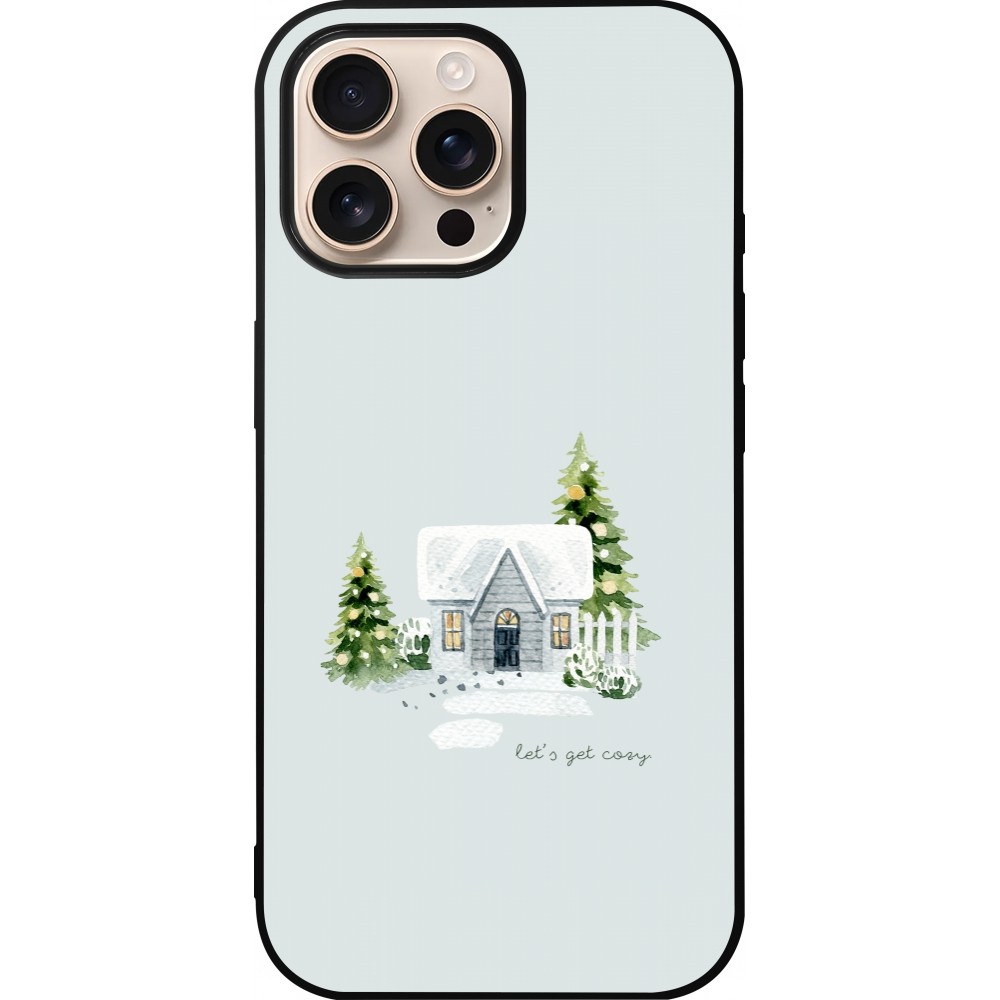 iPhone 16 Pro Max Case Hülle - Silikon schwarz Winter 25 Cosy House