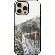 iPhone 16 Pro Max Case Hülle - Silikon schwarz Winter 25 Winter polar express
