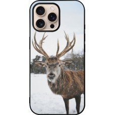 iPhone 16 Pro Max Case Hülle - Silikon schwarz Winter 25 Winter reindeer