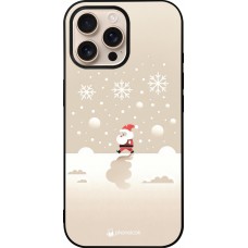 Coque iPhone 16 Pro Max - Silicone rigide noir Noël 2023 Minimalist Santa