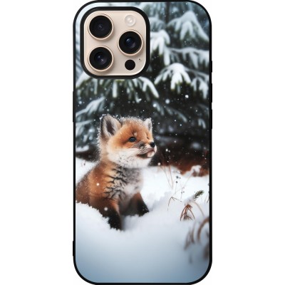 iPhone 16 Pro Max Case Hülle - Silikon schwarz Weihnachten 2023 Fuechslein Tanne