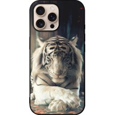 Coque iPhone 16 Pro Max - Silicone rigide noir Zen Tiger