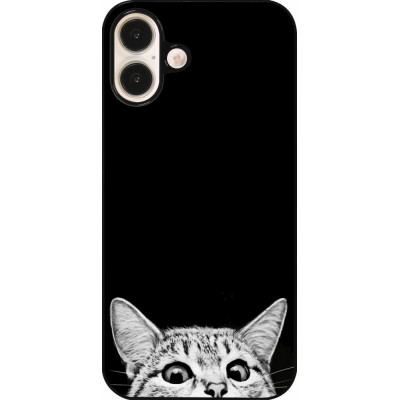 Coque iPhone 16 Plus - Cat Looking Up Black