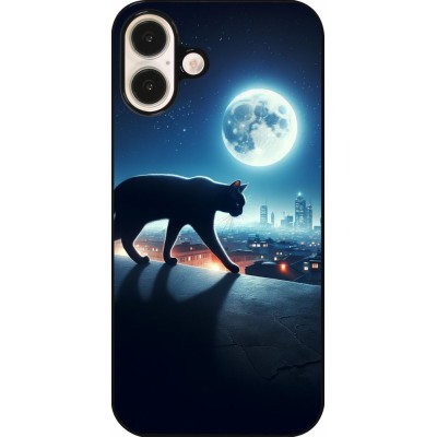 iPhone 16 Plus Case Hülle - Schwarze Katze unter dem Vollmond