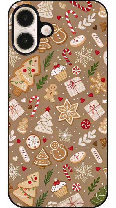 Coque iPhone 16 Plus - Christmas 25 Pattern Ginger Cookie