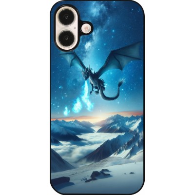 Coque iPhone 16 Plus - Dragon nocturne montagne