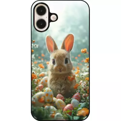 Coque iPhone 16 Plus - Easter 2026 Rabbit in the garden
