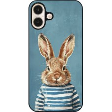 Coque iPhone 16 Plus - Easter 2026 Rabbit navy