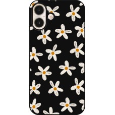 iPhone 16 Plus Case Hülle - Easter 2024 white on black flower