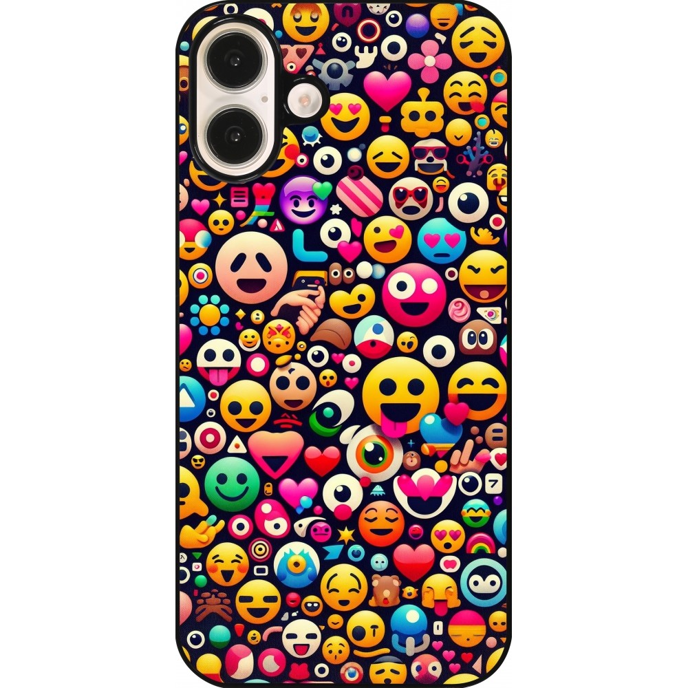 Coque iPhone 16 Plus - Emoji Mix Color