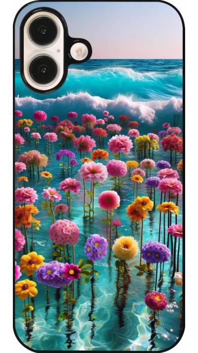 Coque iPhone 16 Plus - Flower sea waves