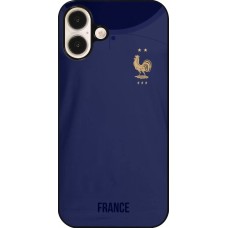 Coque iPhone 16 Plus - Maillot de football France 2022 personnalisable