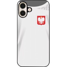 Coque iPhone 16 Plus - Maillot de football Pologne 2022 personnalisable