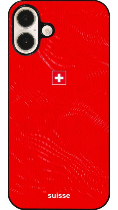 Coque iPhone 16 Plus - Maillot de football Suisse 2026 personnalisable