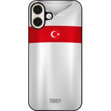 Coque iPhone 16 Plus - Maillot de football Turquie personnalisable