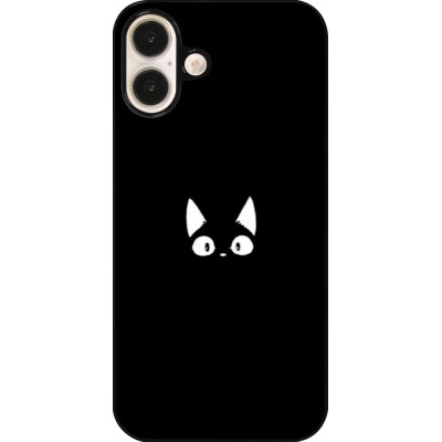 Coque iPhone 16 Plus - Funny cat on black